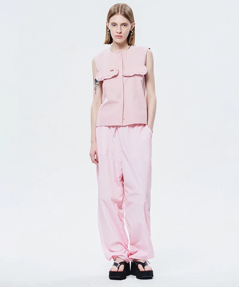 LE SONNET Frill Vest Top - Pink