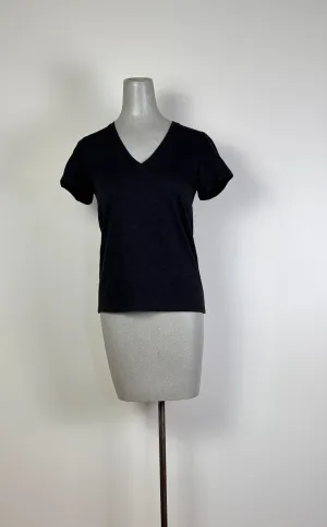 Lilla P. ~  V-Neck Short Sleeve Tee - Black