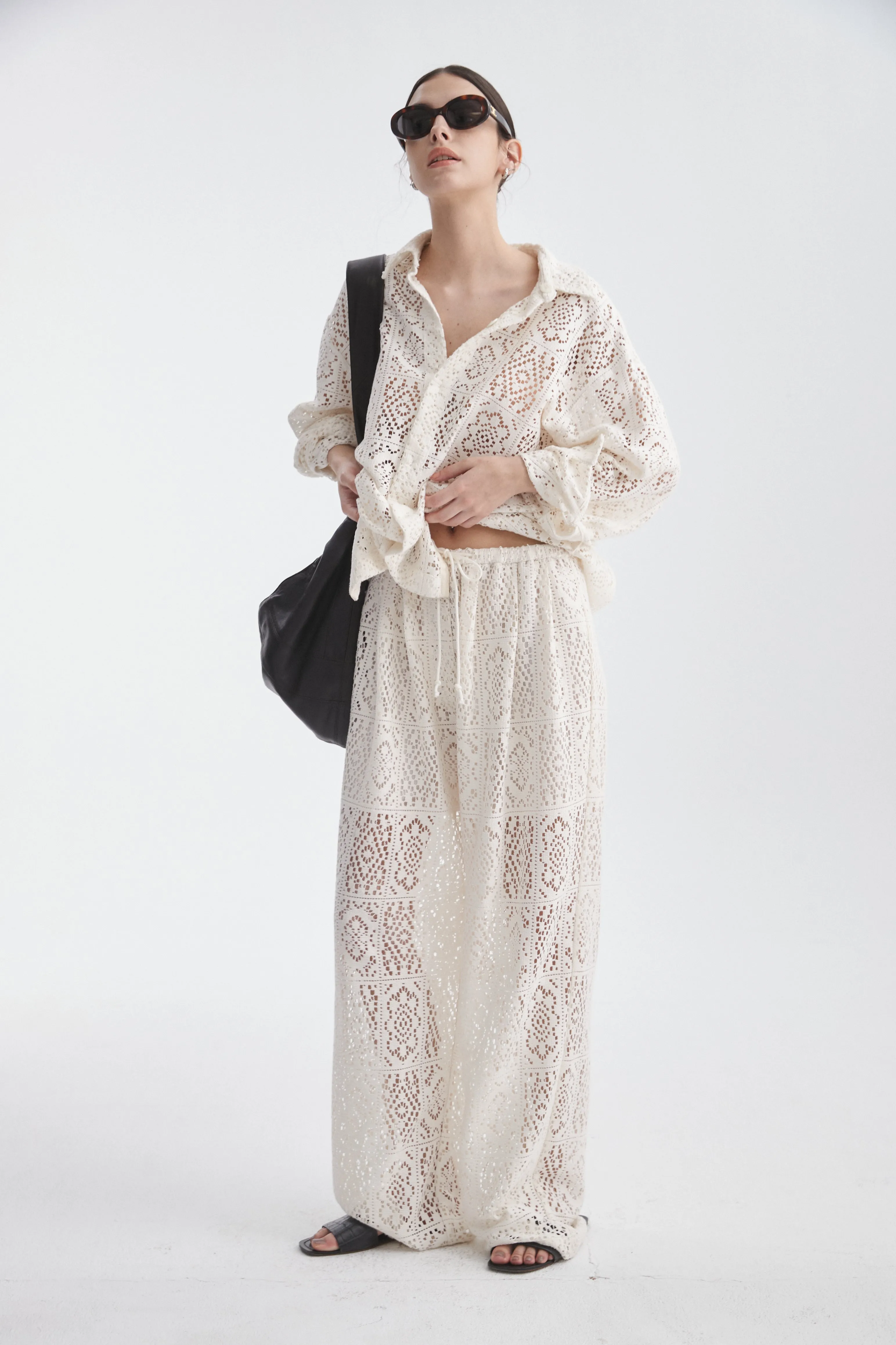 Linen-Blend Pull-On Pants