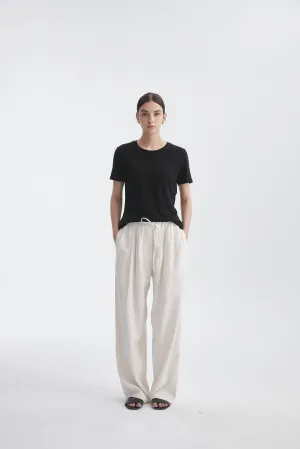 Linen-Blend Pull-On Pants