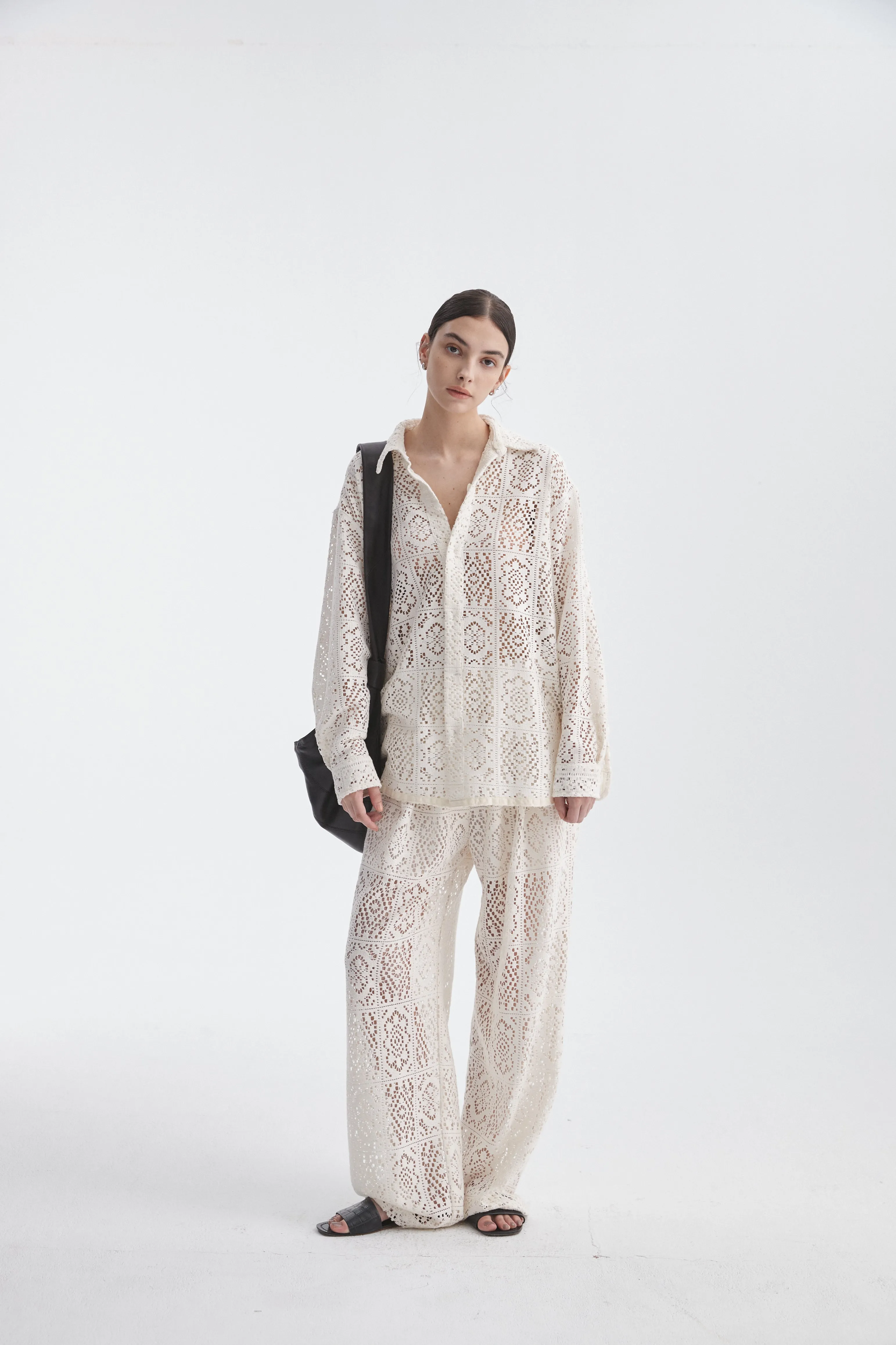 Linen-Blend Pull-On Pants