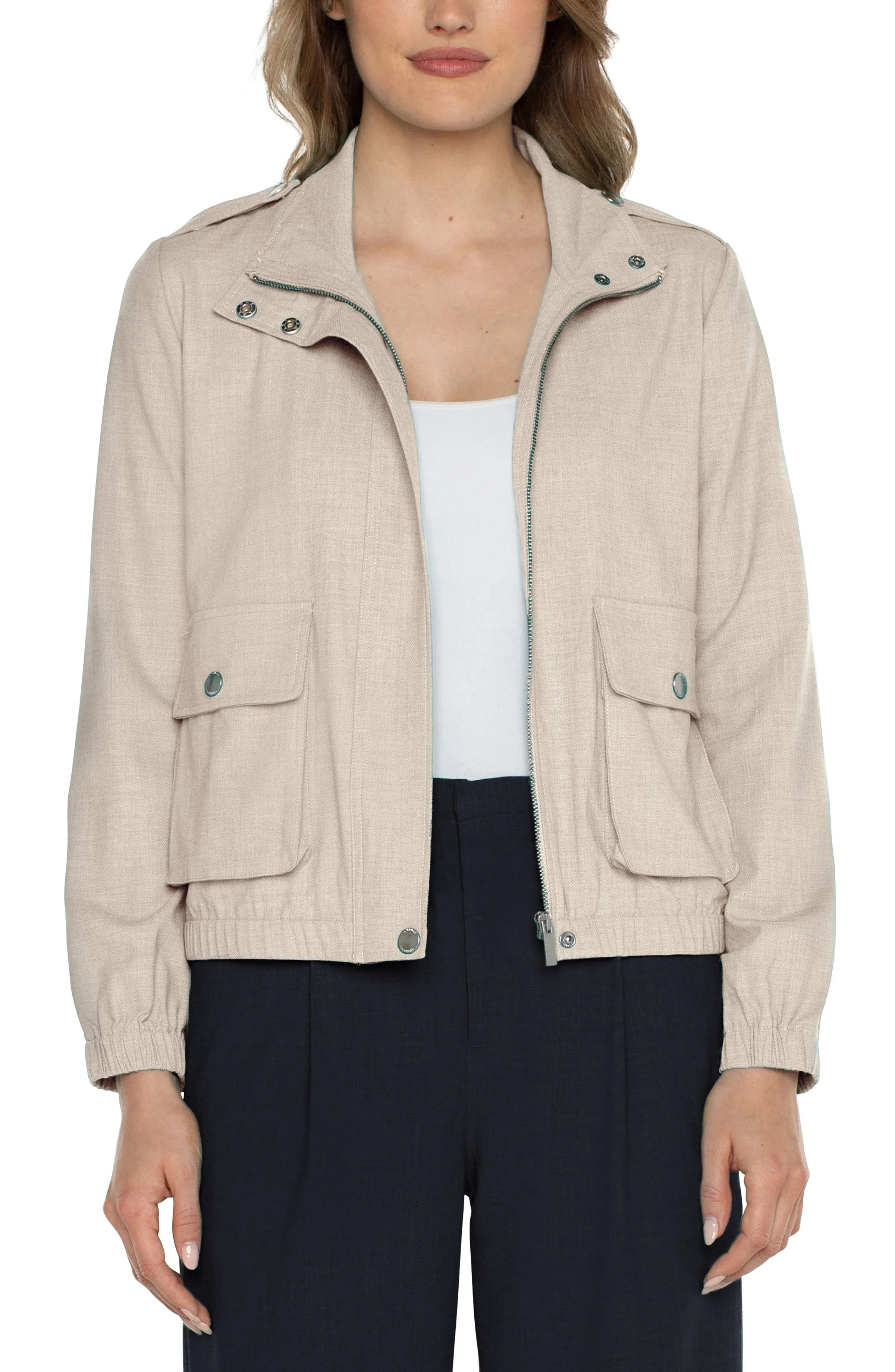 Liverpool Utility Zip Up Jacket - Dusty Tan