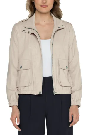 Liverpool Utility Zip Up Jacket - Dusty Tan