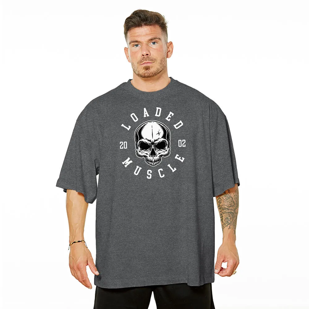 Loaded Skull Oversize Tee - Charcoal