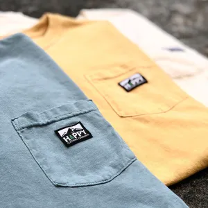 Logo Label Unisex Pigment Dyed Pocket T-Shirt