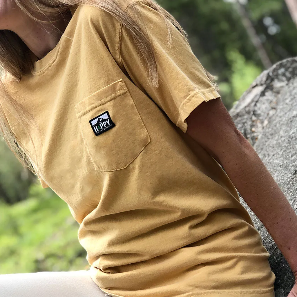 Logo Label Unisex Pigment Dyed Pocket T-Shirt