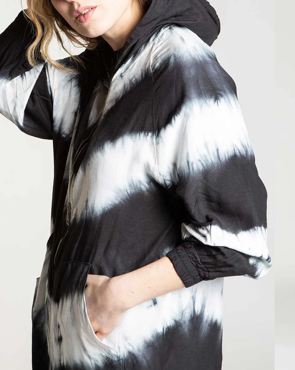 Long Full-Zip Hooded Jacket