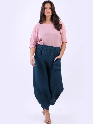 Loose Fit Linen Casual Pants