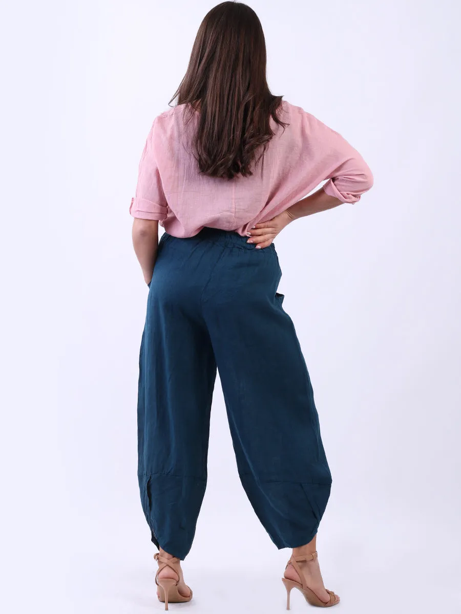 Loose Fit Linen Casual Pants