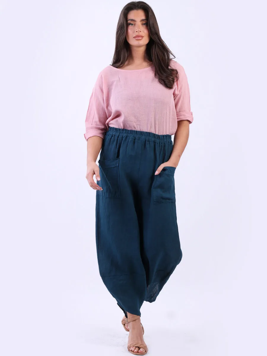 Loose Fit Linen Casual Pants