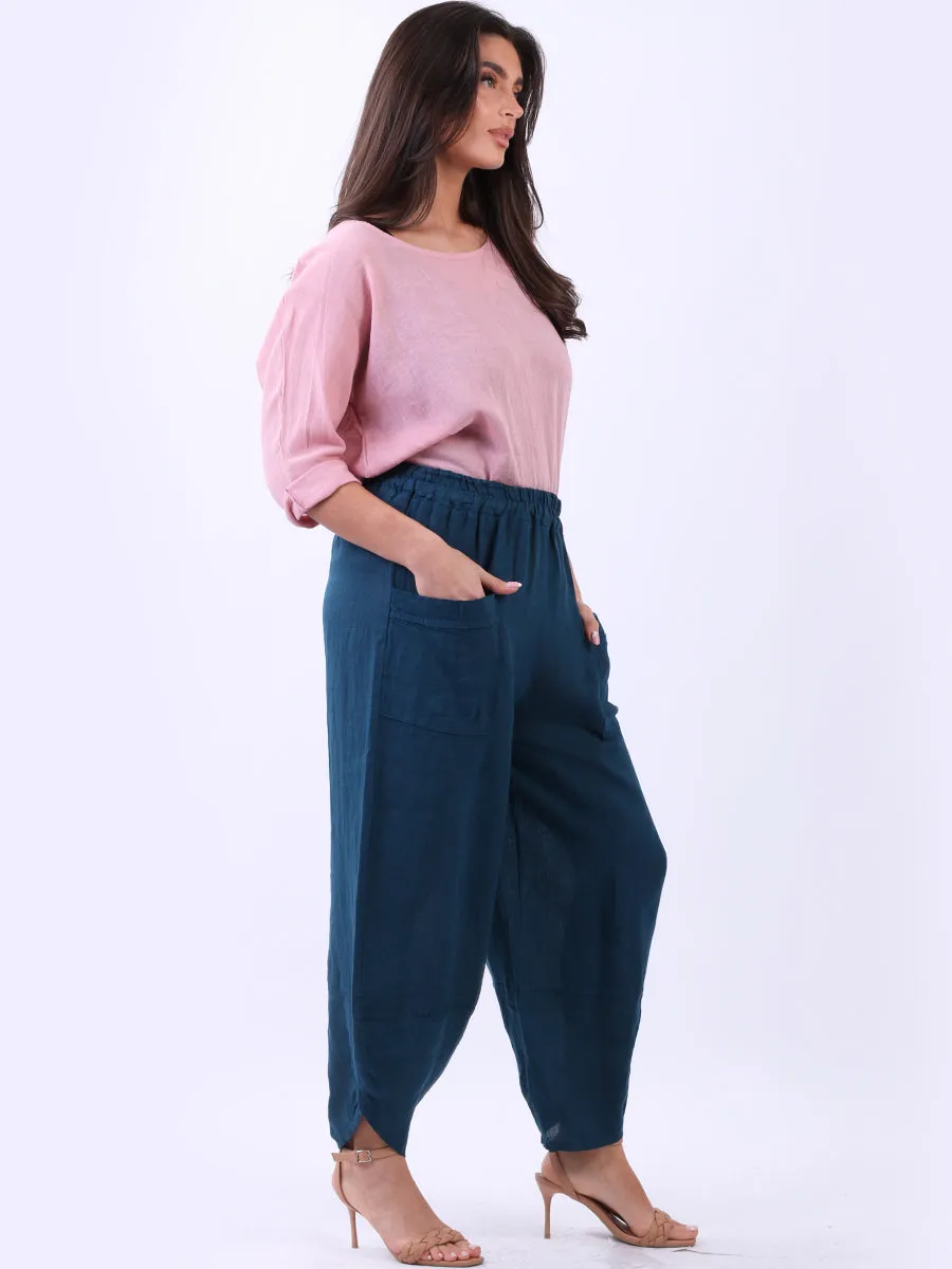 Loose Fit Linen Casual Pants