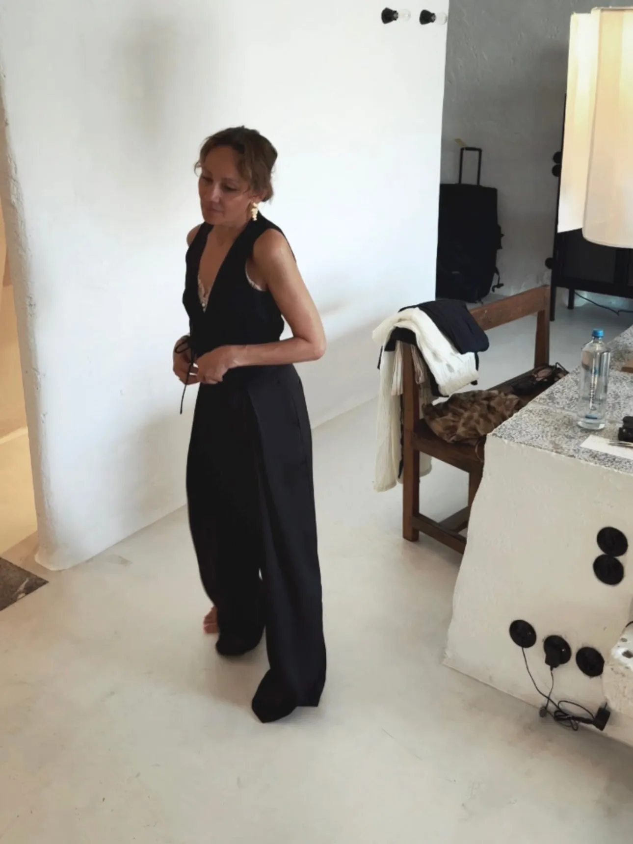 LOOSE SLACK PANTS - BLACK