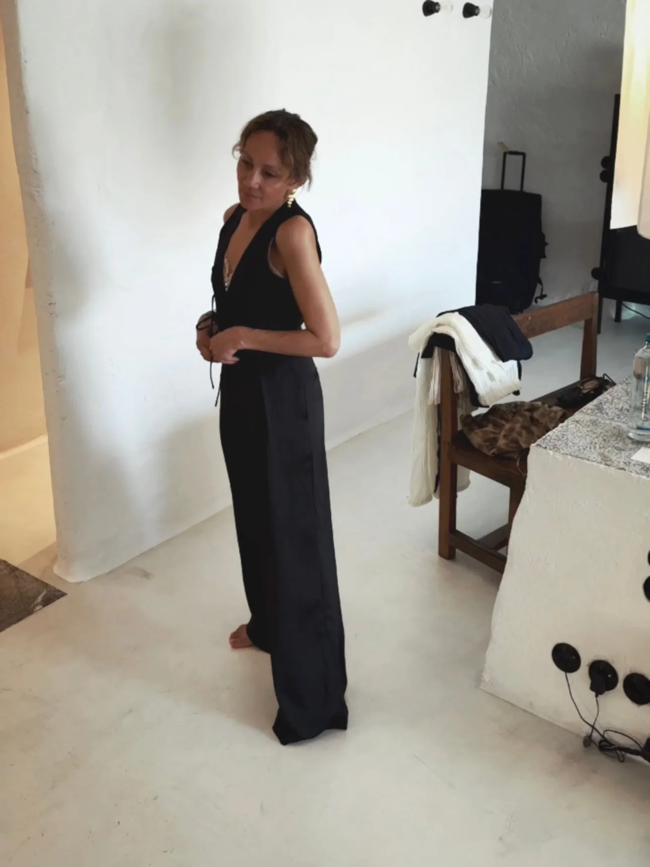 LOOSE SLACK PANTS - BLACK