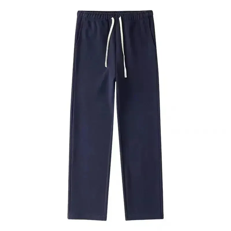 Loose Straight Casual Pants: Elastic Waist Draped Sweatpants