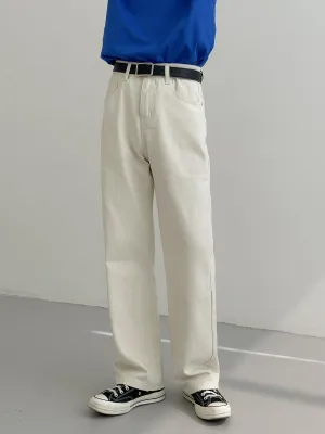 Loose Straight White Jeans