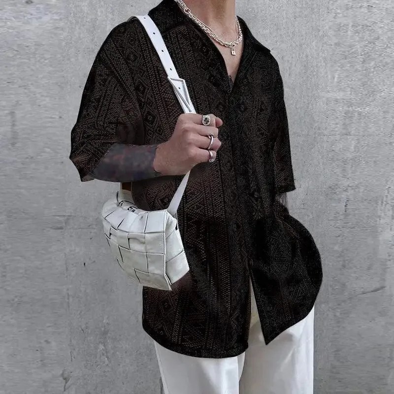 Lorenzo – Elegant Half-Sleeve Men’s Button-Up Shirt