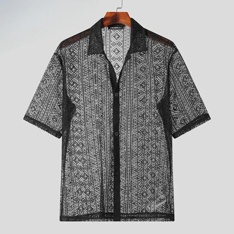 Lorenzo – Elegant Half-Sleeve Men’s Button-Up Shirt
