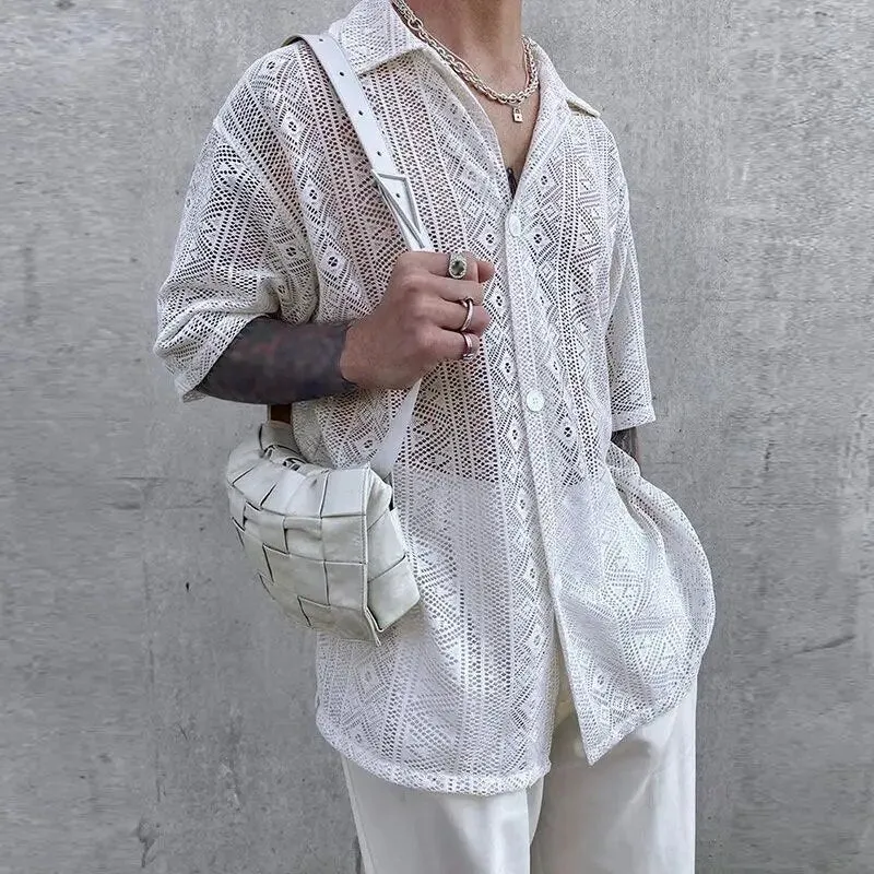 Lorenzo – Elegant Half-Sleeve Men’s Button-Up Shirt
