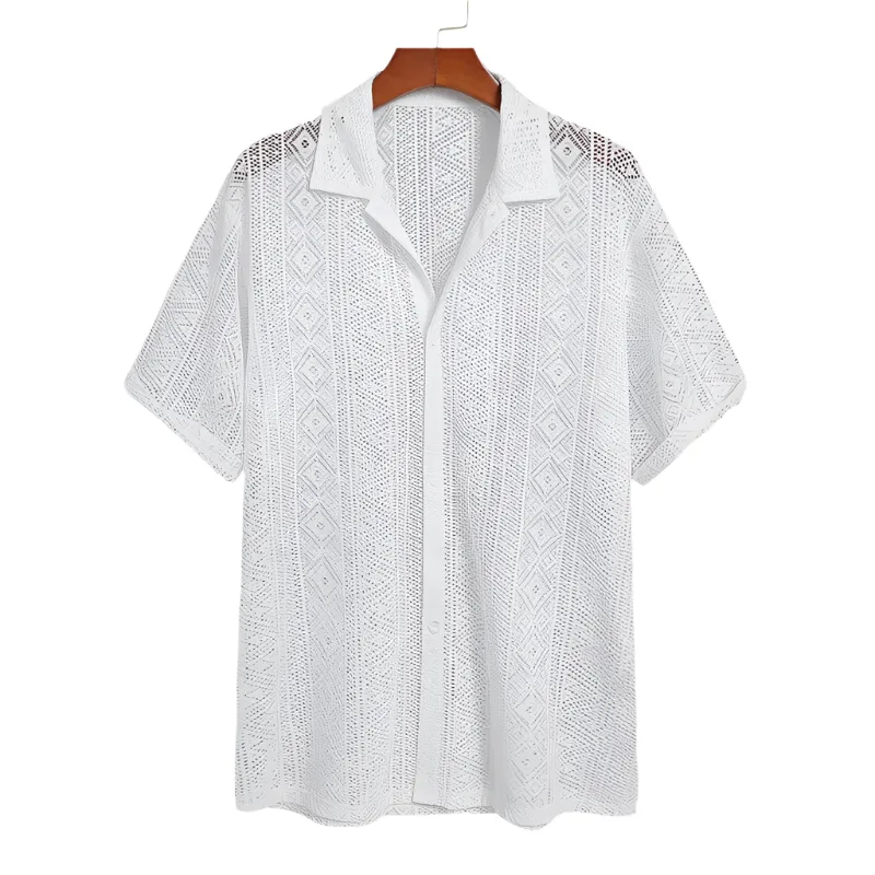 Lorenzo – Elegant Half-Sleeve Men’s Button-Up Shirt