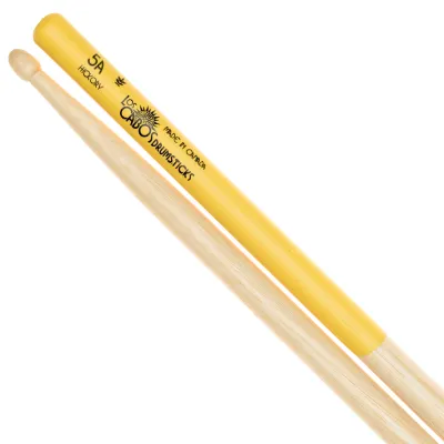 Los Cabos LCD5AYJ Drumsticks 5A Yellow Rubber Dipped Handle