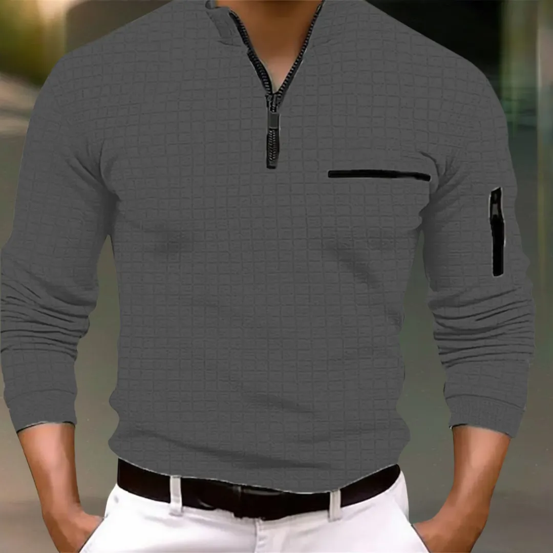 Luca – Modern Men’s Quarter Zip Long Sleeve Shirt