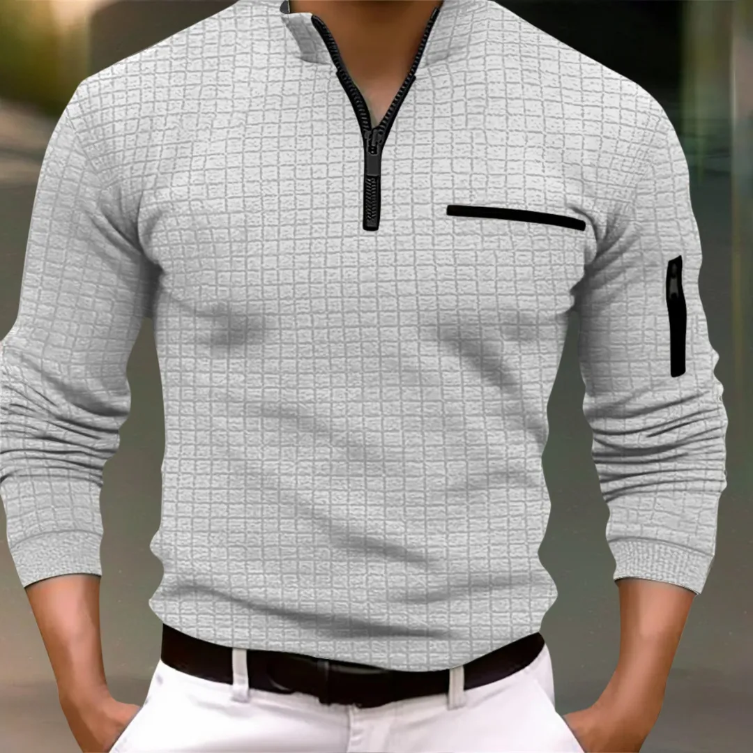 Luca – Modern Men’s Quarter Zip Long Sleeve Shirt