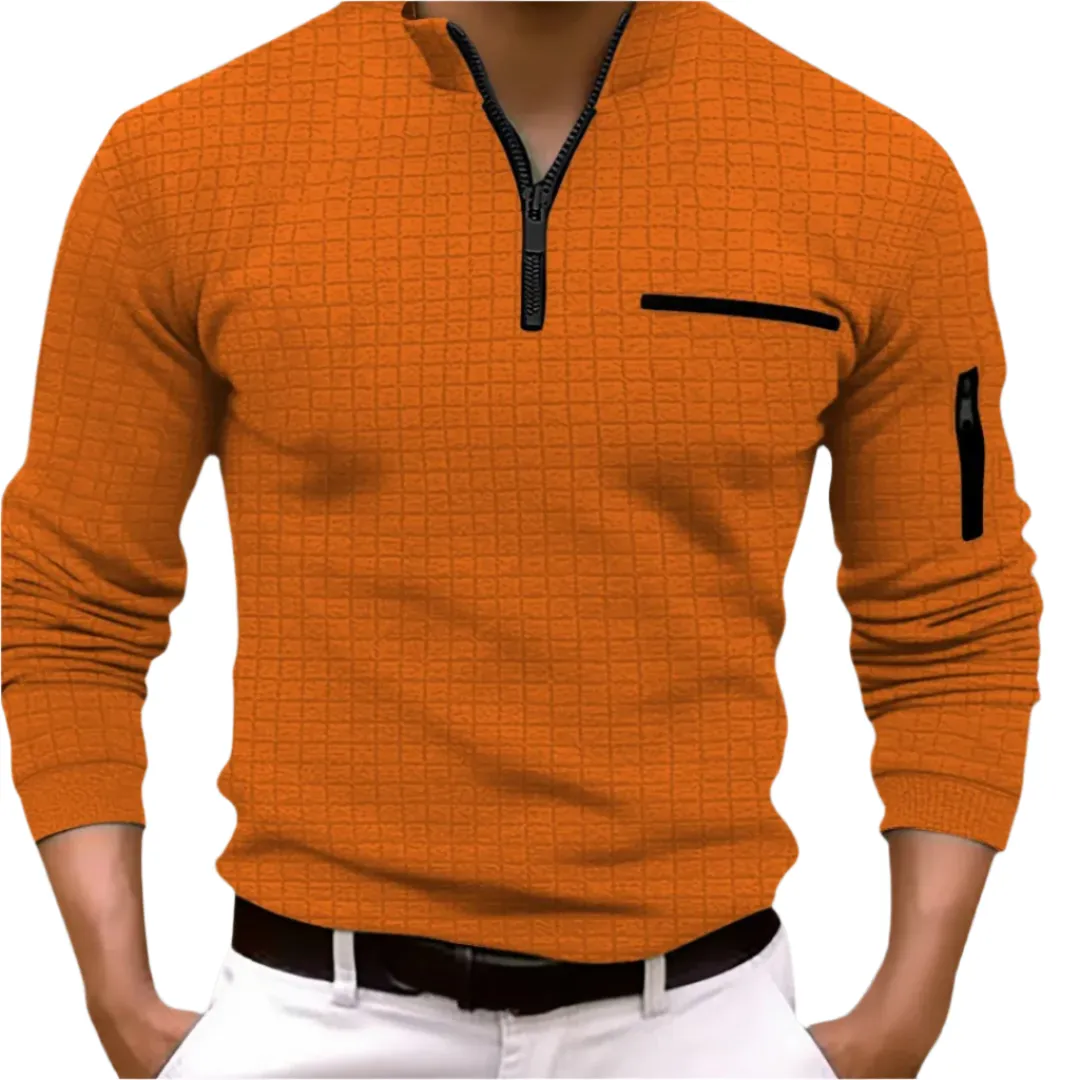 Luca – Modern Men’s Quarter Zip Long Sleeve Shirt