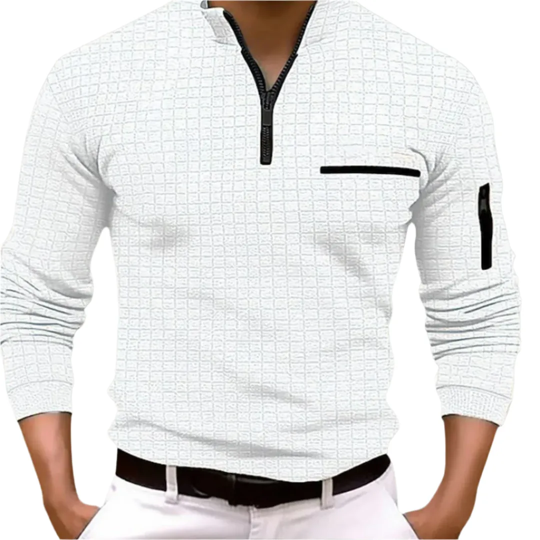 Luca – Modern Men’s Quarter Zip Long Sleeve Shirt
