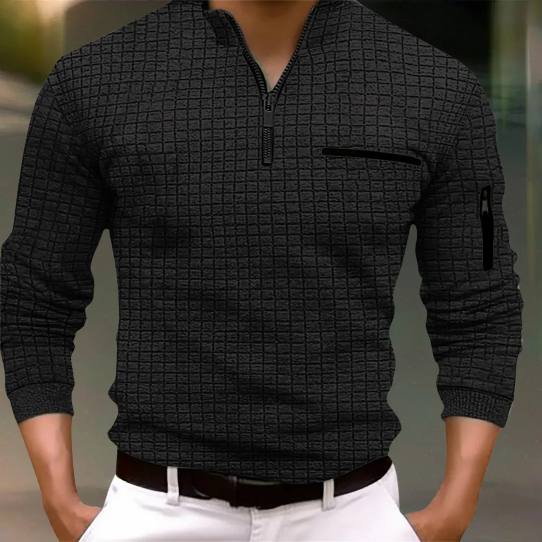Luca – Modern Men’s Quarter Zip Long Sleeve Shirt