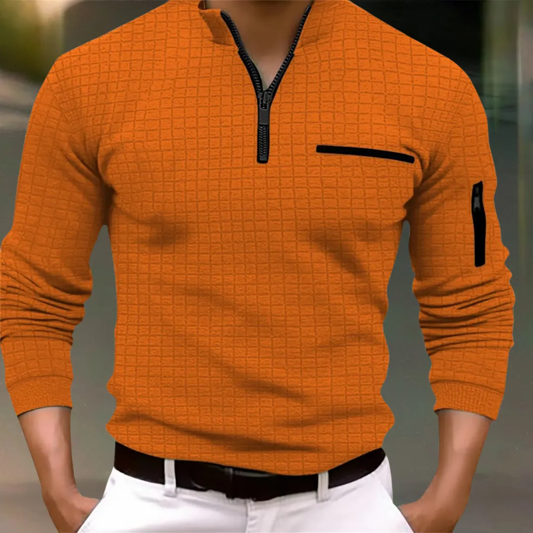 Luca – Modern Men’s Quarter Zip Long Sleeve Shirt