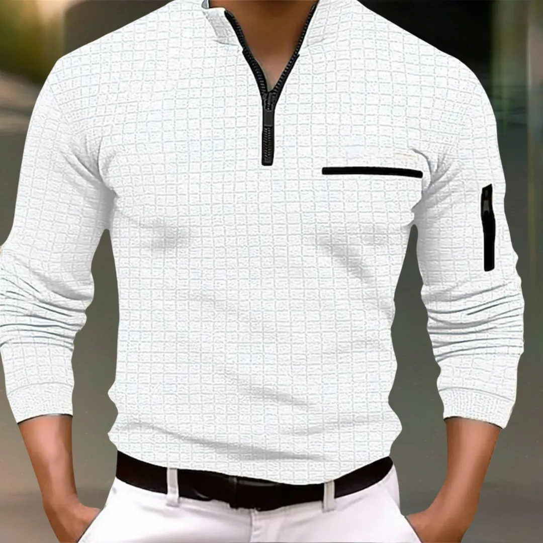 Luca – Modern Men’s Quarter Zip Long Sleeve Shirt