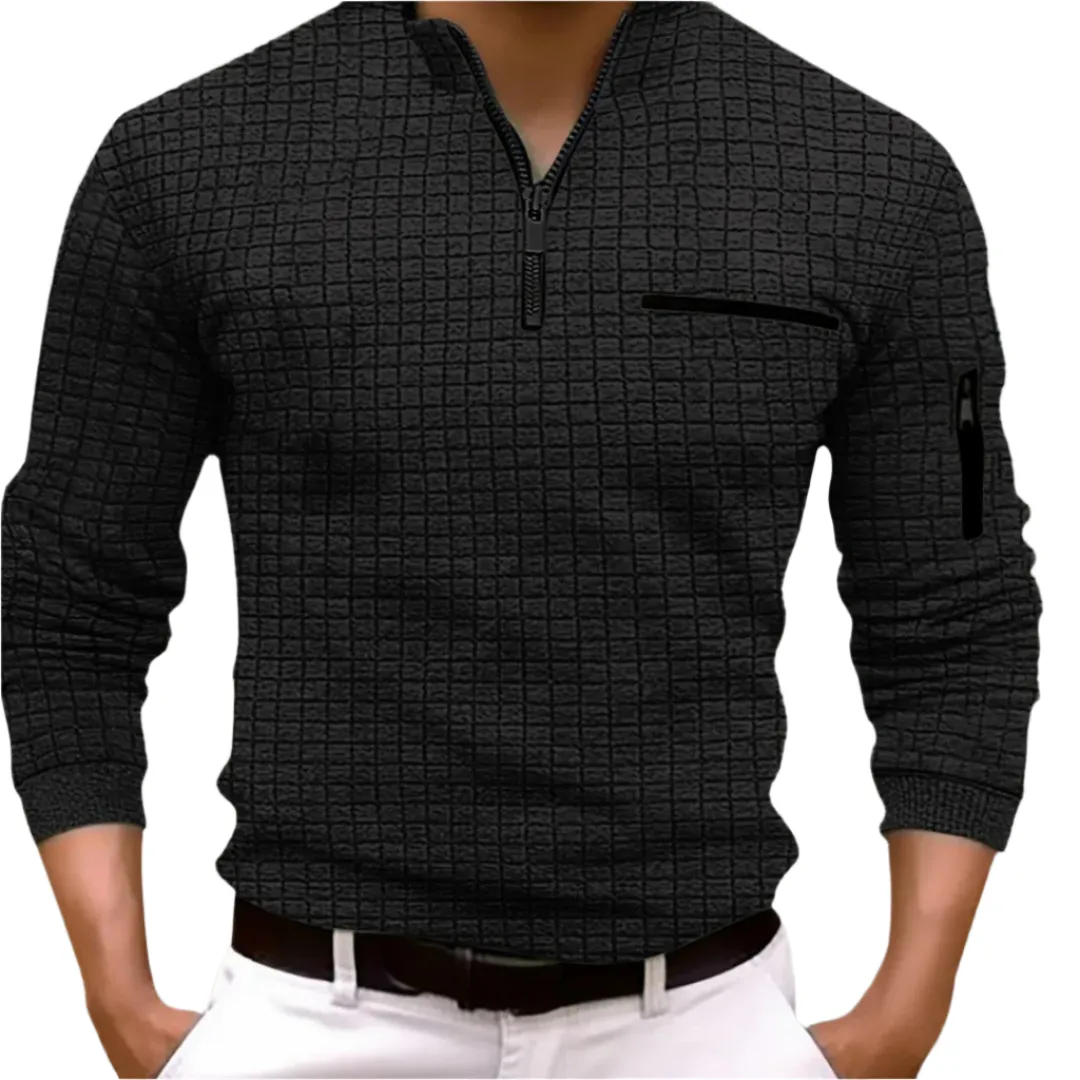 Luca – Modern Men’s Quarter Zip Long Sleeve Shirt