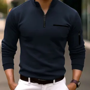 Luca – Modern Men’s Quarter Zip Long Sleeve Shirt