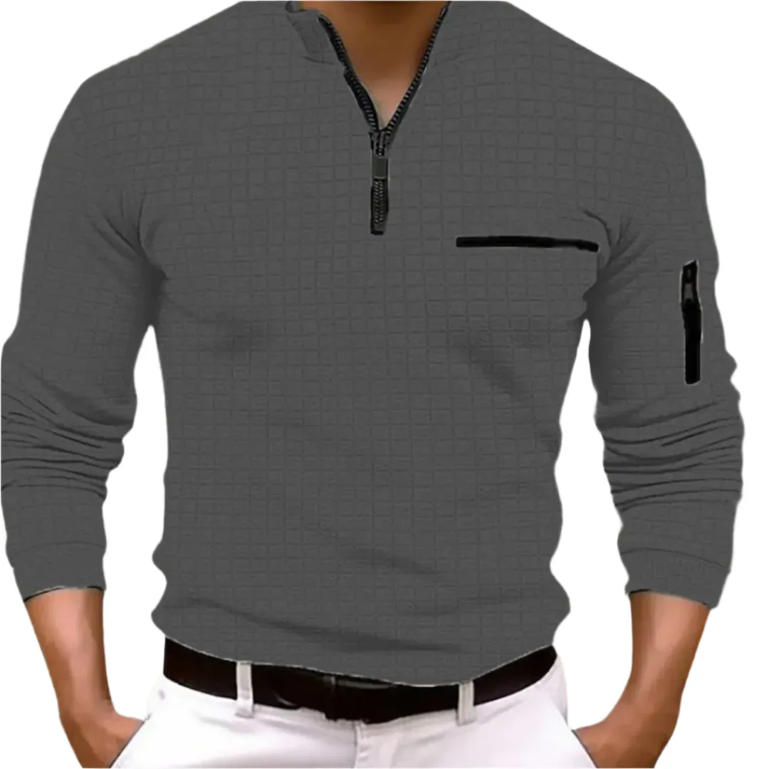 Luca – Modern Men’s Quarter Zip Long Sleeve Shirt