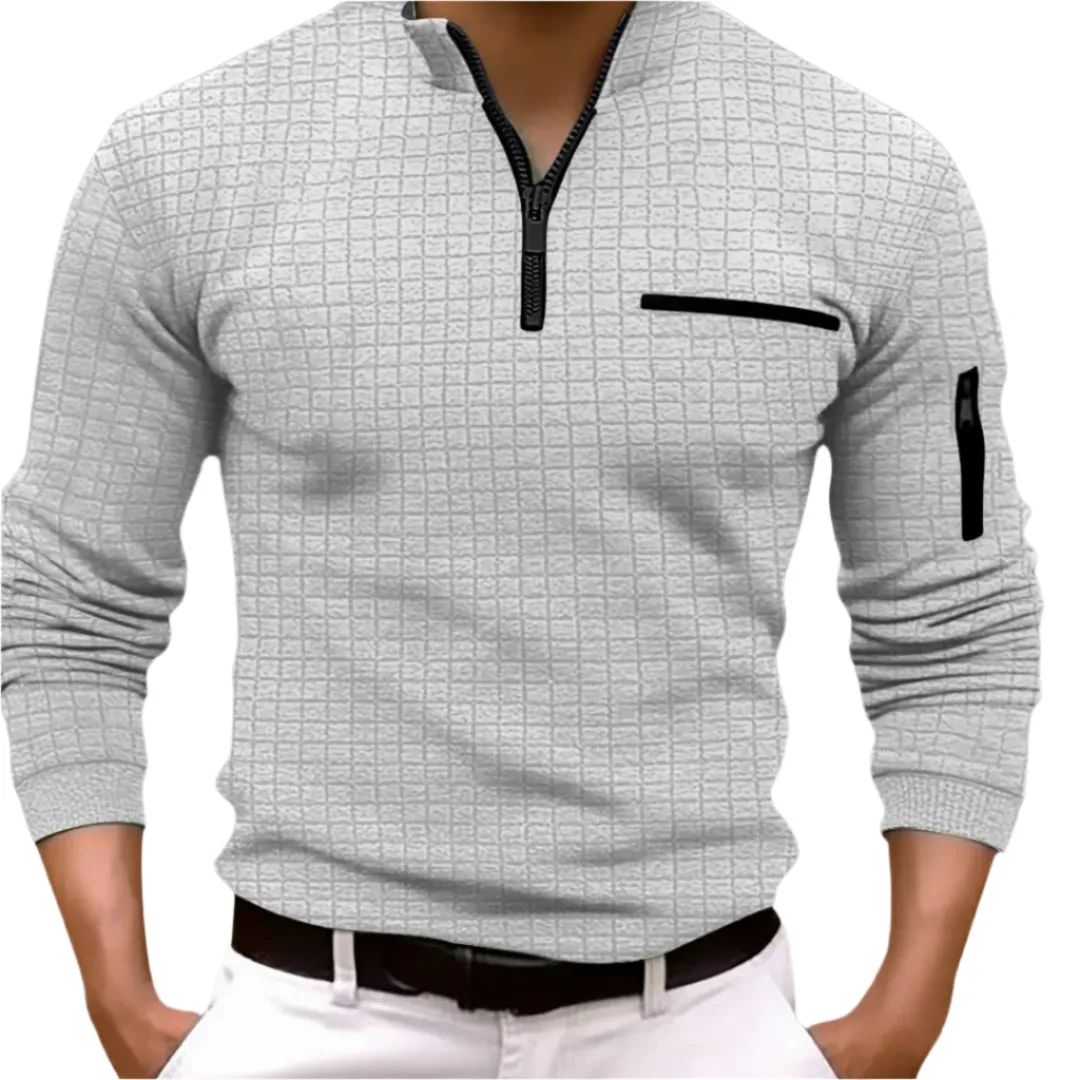 Luca – Modern Men’s Quarter Zip Long Sleeve Shirt