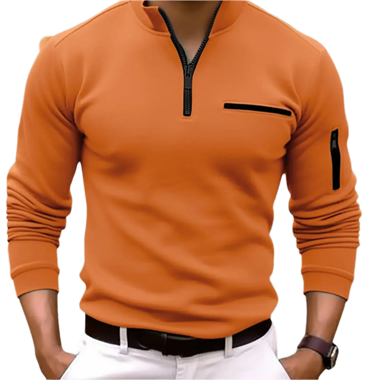 Luca – Modern Men’s Quarter Zip Long Sleeve Shirt