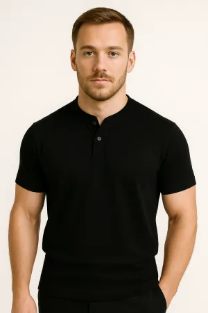 LumiNovi | The Black Henley Shirt