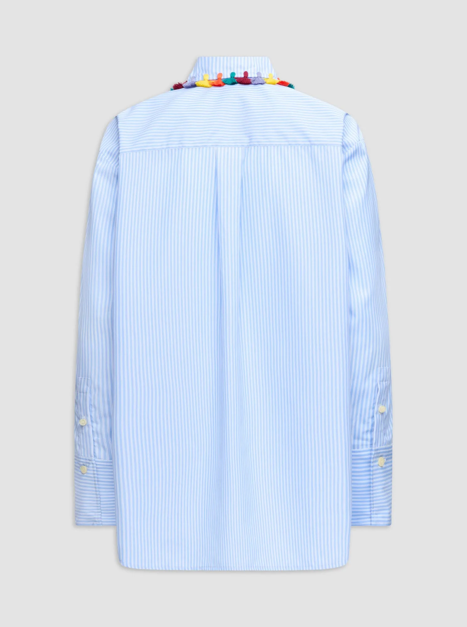 LYN Tassel collar shirt Pale Blue