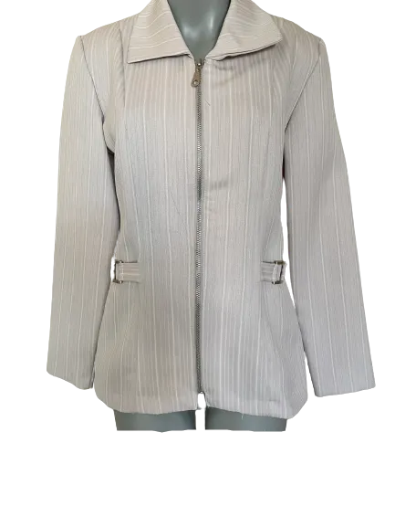 M Collection Cream Pinstripe Pantsuit