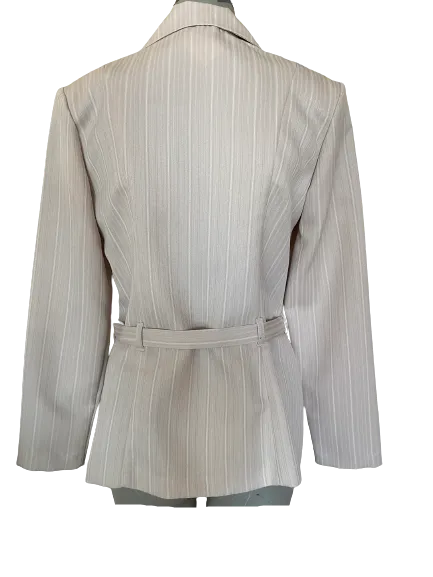 M Collection Cream Pinstripe Pantsuit