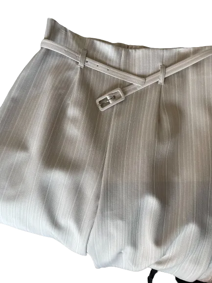M Collection Cream Pinstripe Pantsuit