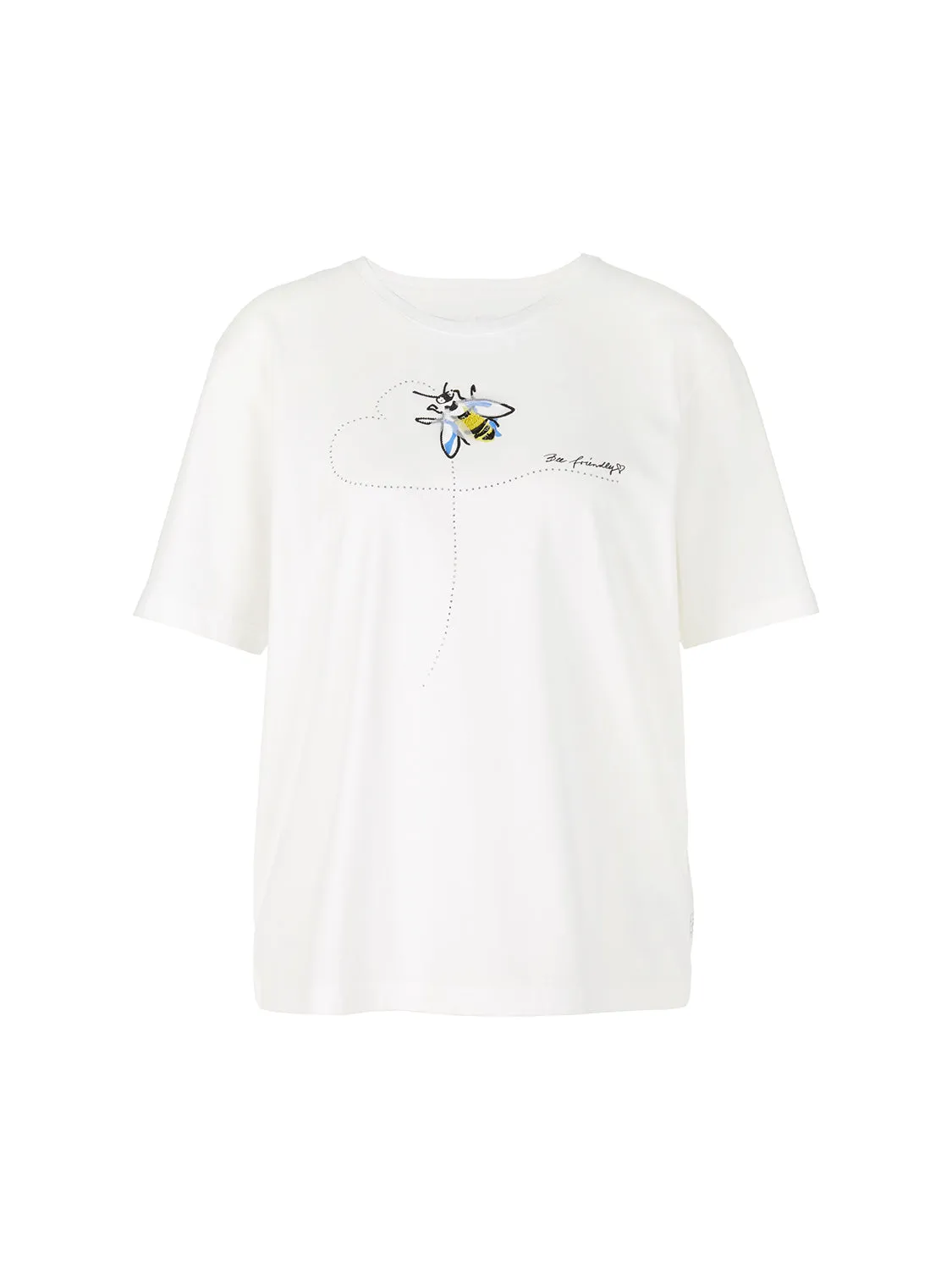 MarcCain Soft Cotton Bee Embroidery Top US4821J47