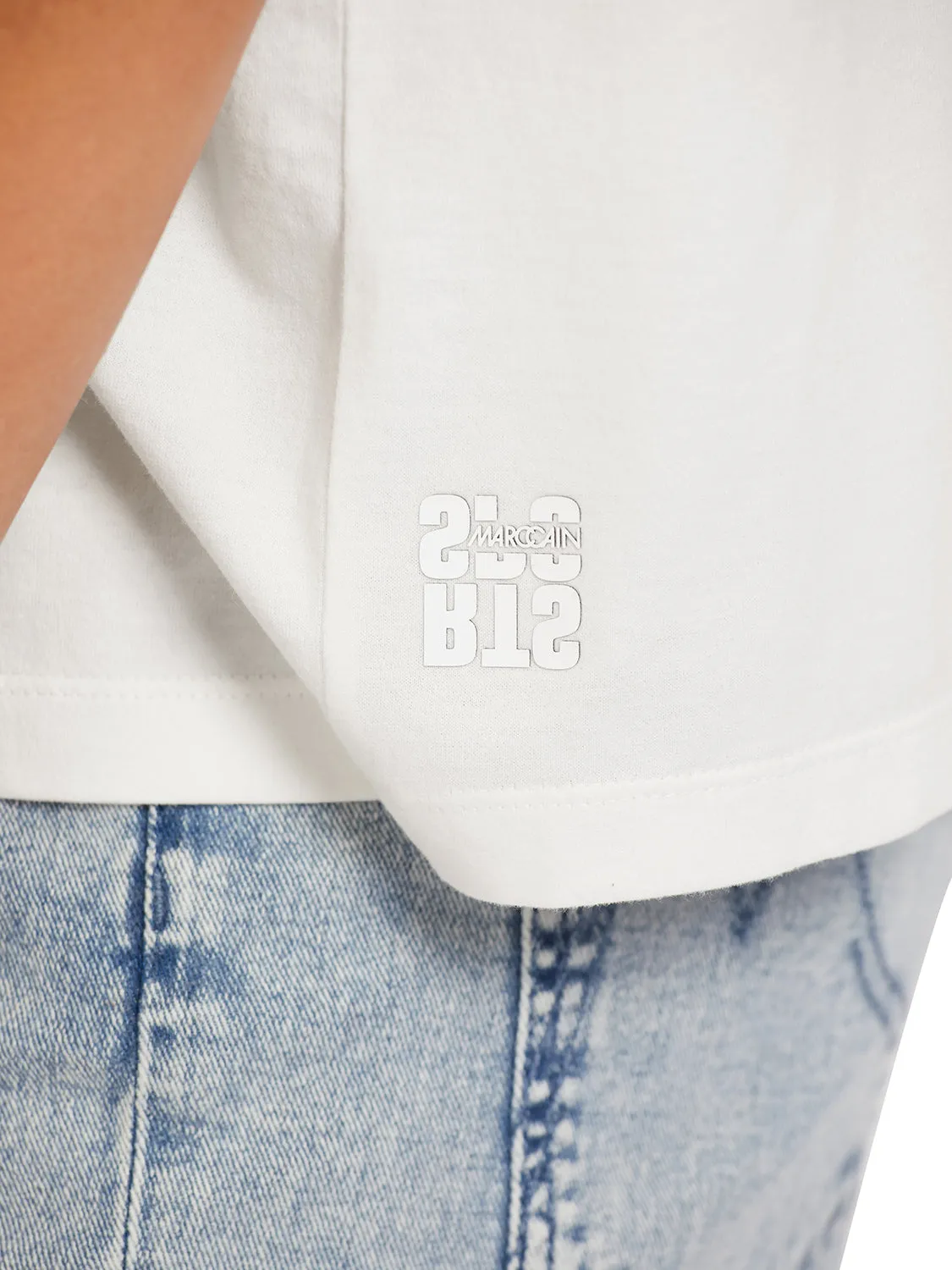 MarcCain Soft Cotton Bee Embroidery Top US4821J47