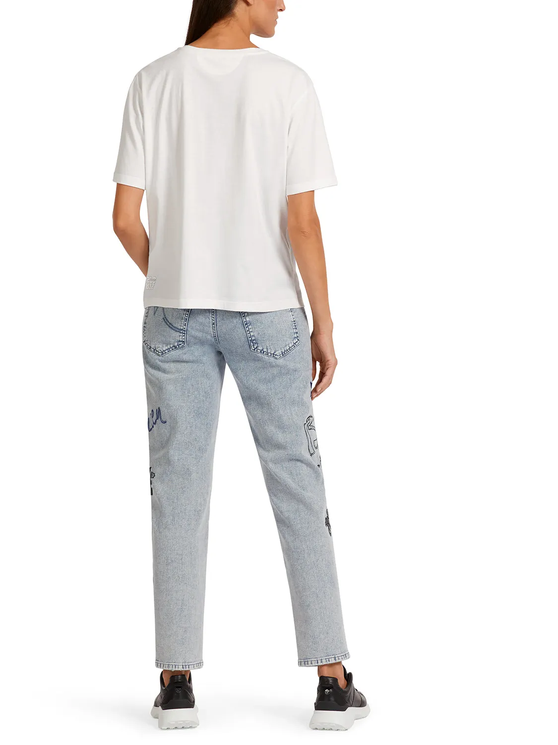 MarcCain Soft Cotton Bee Embroidery Top US4821J47