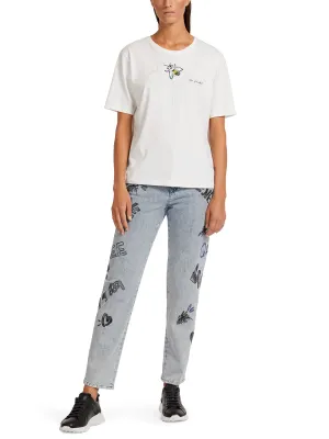 MarcCain Soft Cotton Bee Embroidery Top US4821J47