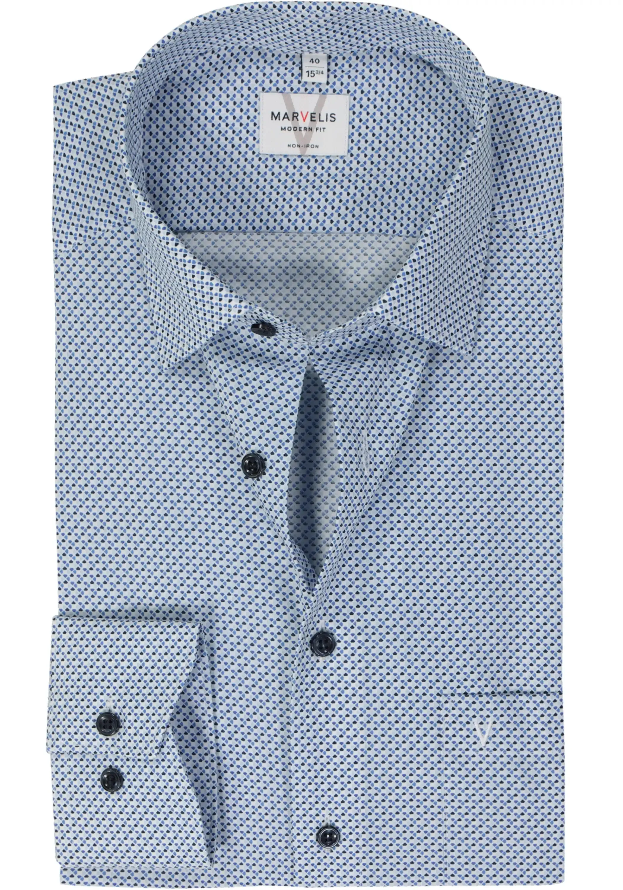 Marvelis Mens Modern Fit Shirt 7224-74-11 Blue