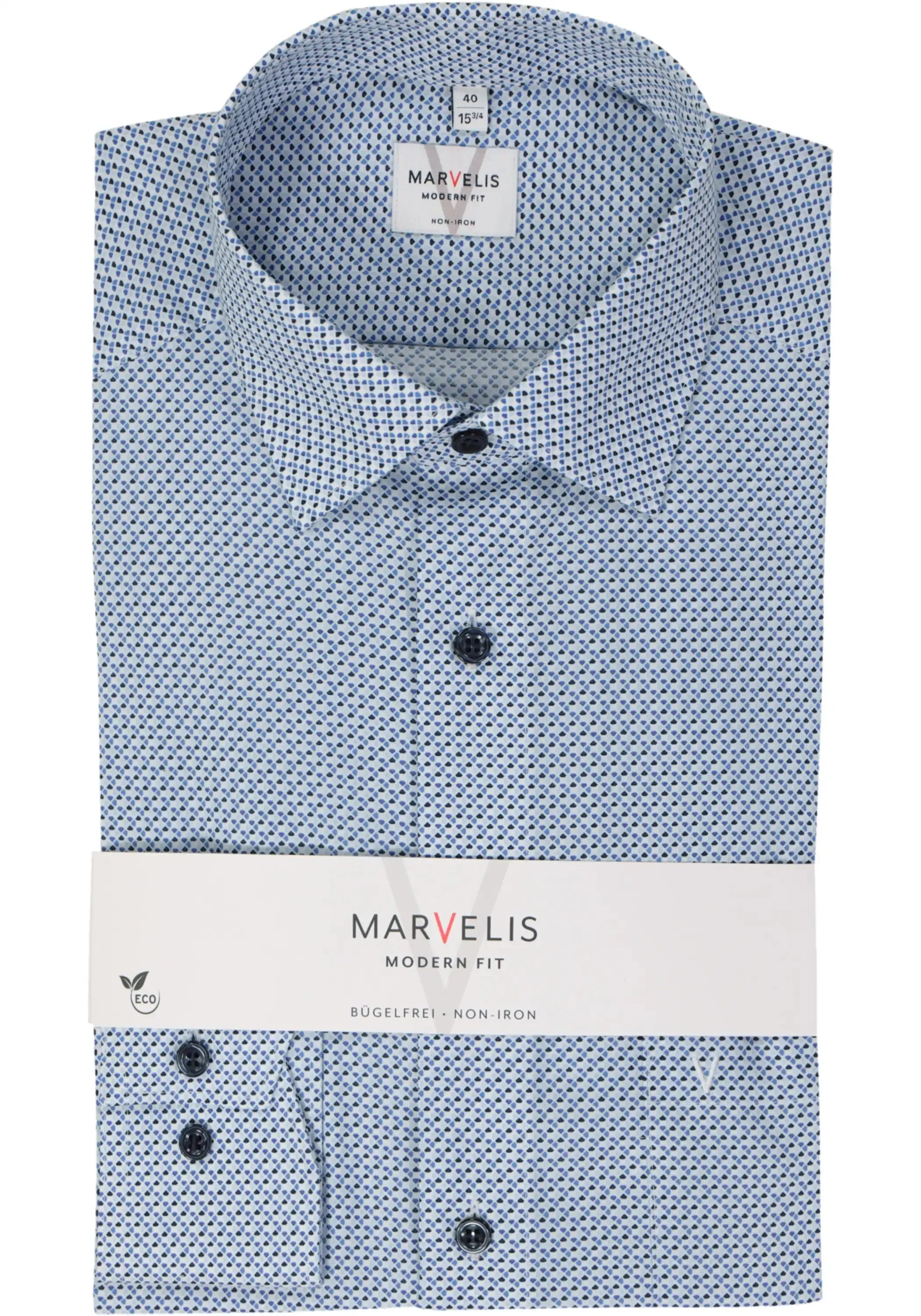 Marvelis Mens Modern Fit Shirt 7224-74-11 Blue
