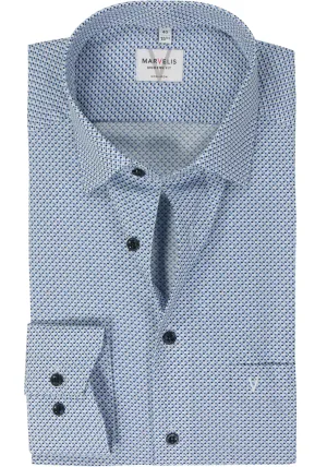Marvelis Mens Modern Fit Shirt 7224-74-11 Blue