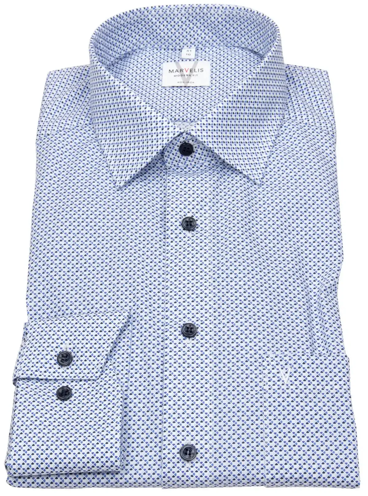 Marvelis Mens Modern Fit Shirt 7224-74-11 Blue