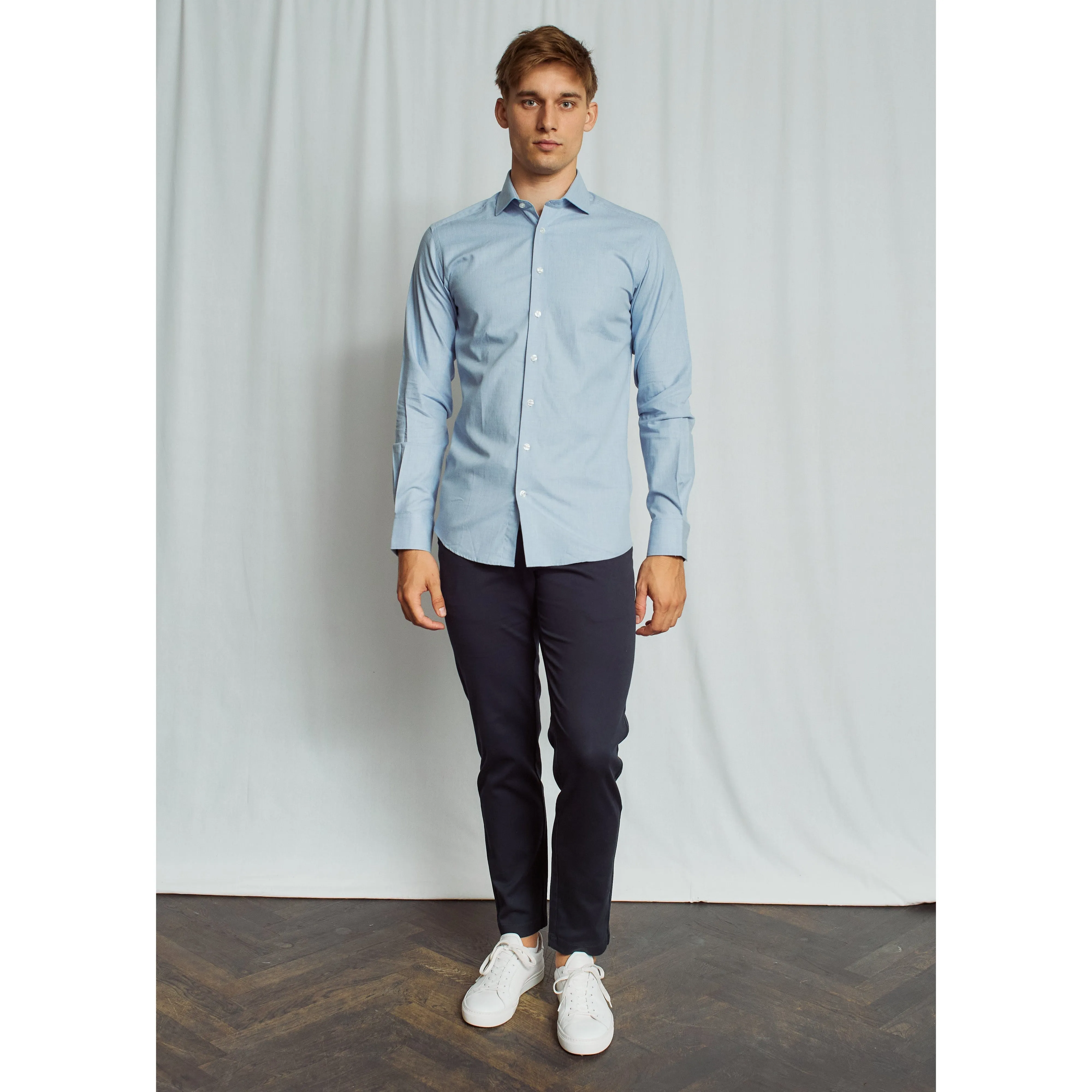 MCCOLLUM MODERN FIT MELANGE COTTON SHIRT